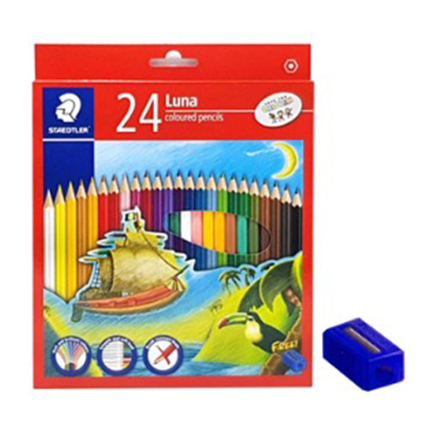 스테들러 루나 색연필 24색 나무 목 색연필 136 C24 TH 미니 연필깎이