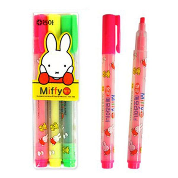 동아 미피 메모라이너 형광펜 3색 세트/향기펜