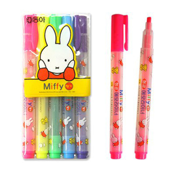 동아 미피 메모라이너 형광펜 5색 세트/향기펜