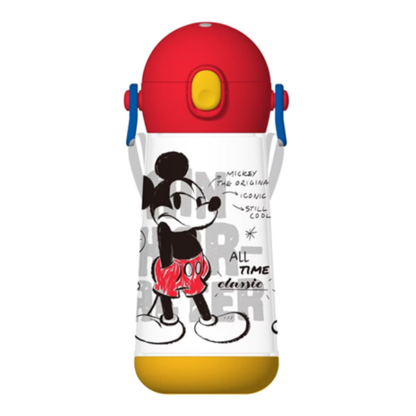 디즈니 미키마우스 더보틀 원터치 어깨끈 트라이탄 물통 물병 보틀 460ml