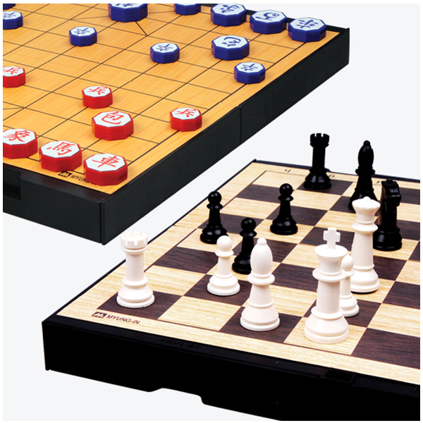 명인랜드 자석 양면 장기 + 체스 중형/장기체스/M-259