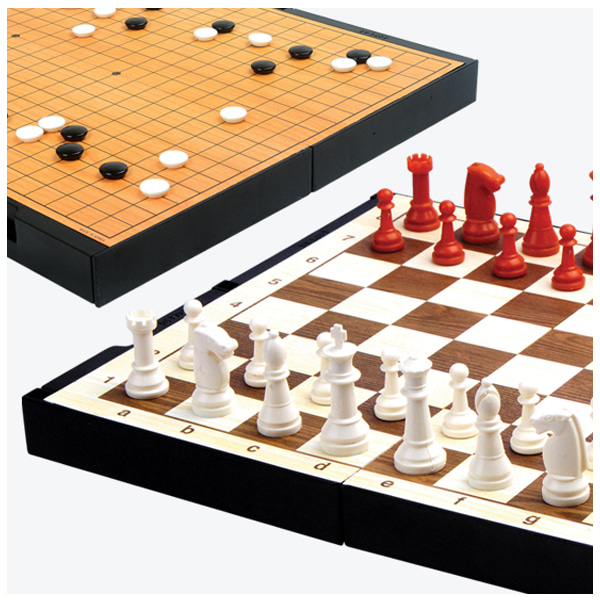 명인랜드 자석 양면 바둑 + 체스 소형/바둑체스/M-150